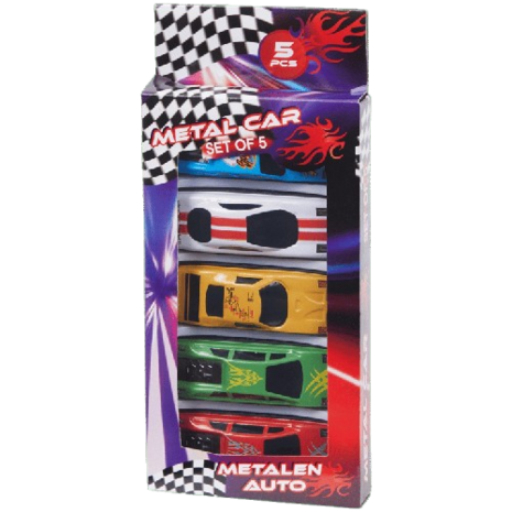 Speelgoed auto / raceauto - Set van 5 - Multicolor  - Metaal -