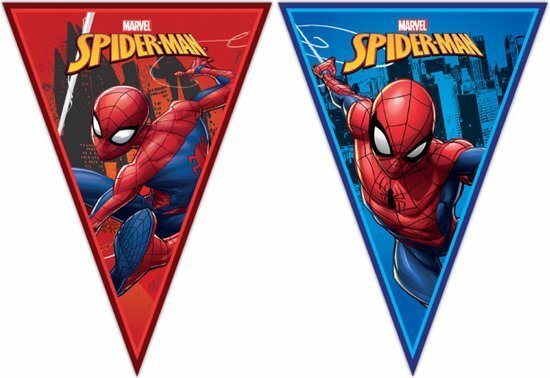 Spiderman vlaggenlijn - Spiderman verjaardag - Rood Blauw - Kinder verjaardag - Verjaardag decoratie - Marvel