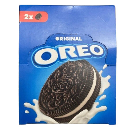 OREO Original Koekjes Chocolade Cacao met Vanille Cr&egrave;mevulling - Verpakt per 2 - Doos 12 stuks  - Chocoladekoeken