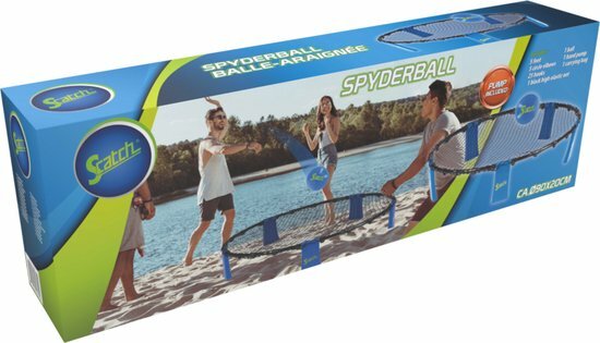 Scatch Spyderball Set - 92 x 20 CM - Incl. Bal, Pomp, Frame, Net en Reistas - Max. 4 Spelers - Blauw/Zwart