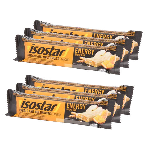 Isostar energy Bar - Before &amp; During workout - Cereals &amp; Multifruit repen - 6 stuks - Sportreep