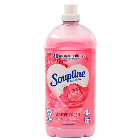 Soupline Wasverzachter Active Fresh - 91 Wasbeurten -2L – Frisheid Van Rozen – 30 Dagen Frisheid