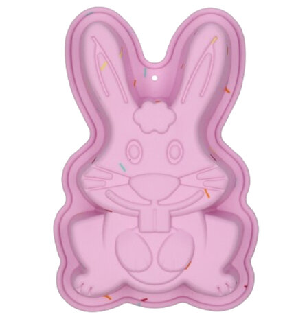 Paashaas / Konijn Siliconen bakvorm - Roze / Multicolor - 19,2 x 12 x 4,3 cm - Easter Baking Mold 