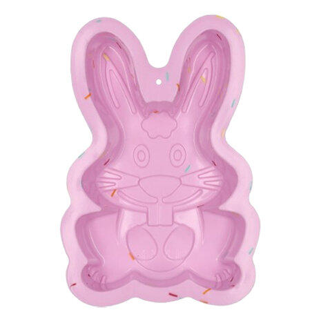 Paashaas / Konijn Siliconen bakvorm - Roze / Multicolor - 19,2 x 12 x 4,3 cm - Easter Baking Mold 2