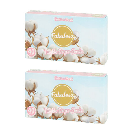 Droogtrommeldoekjes ELITE - Cotton Fresh - Set van 80 - 2 Doosjes - Geurdoekjes voor de droger - Scented Tumble Dryer Wipes