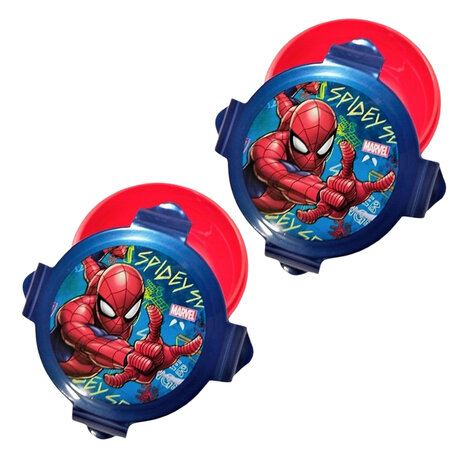 Snackbox  / Vershoudbakje met deksel Spider Man - Rood / Blauw / Multicolor - Kunststof - &oslash; 10 x h 6 cm - Set van 2 - Aa