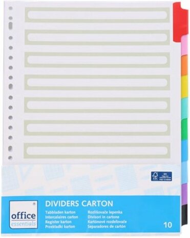 Tabbladen - Multicolor - Kunststof - 10 stuks - Office - Kantoor - Map