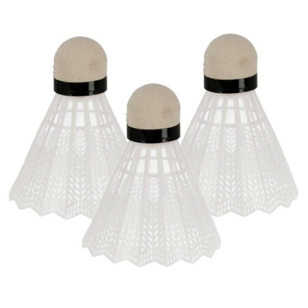 Badminton shuttles - Set van 3 - Wit/Zwart