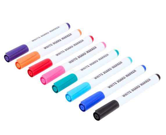 White Board Markers - Set van 8 -Multicolor - Geurarm - Kogelpunt - Makkelijk af te vegen - Whiteboard Markers