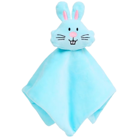 Zeer zacht Pluche knuffeldoekje - Knuffeldoek - Baby knuffel - KONIJN - Blauw - 24cm