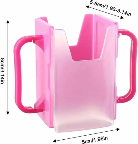 Anti knijp bekerhouder SIPPY  - Roze - Kunststof - Drankhouder - Sapdoos - Bekerhouder - Anti spill - Drankhouder  - Drinkpakje
