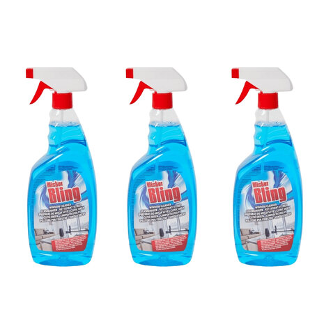 Mister Bling Ruitenreiniger &ndash; 1 Liter per Fles &ndash; Set van 3 &ndash; Streeploze Glasreiniger &ndash; Voor Ramen, 