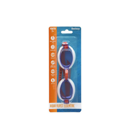 Kinder Duikbril – Blauw/Wit/Rood - Vanaf 7 Jaar – UV-bescherming – Verstelbaar – Lekvrij & Latexvri