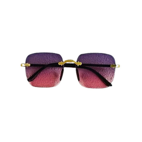 Zonnebril JETSET DUBAI - UV 400 - Donkerroze / Paars - Glazen vierkante bril - Normaal Model - Shades - Unisex Heren  / Vrouwen