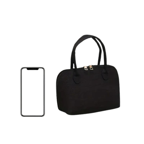 Handtas CROCHETTE PARIS  - Zwart   - Polyester - 20 x 16 x 9 - Mini tas - My first bag - Avondtasje
