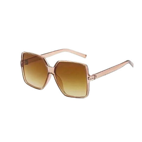 Zonnebril Monaco Jetset Girl  - UV 400 - Transparant /  Bruin - Glazen vierkante bril - Chique Classy Vrouwen Model - Shades - 
