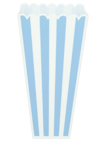 Popcorn bak herbruikbaar - Blauw / Groen - Kunststof - 9 x 9 x 19 cm - Set van 2 - Assorti