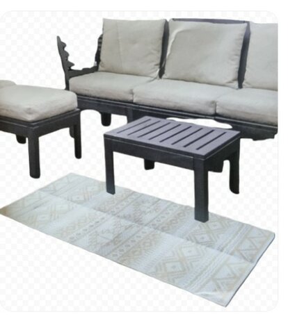 Tuintapijt met print - Rechthoek - Bruin / Wit - 70 x 200 cm