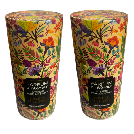 Interieurparfum " Indulge Luxury " - Set van 2 - Roze - Metaal / Kunststof - 250 ml - Luxe Huisspray -  Huisparfum - 