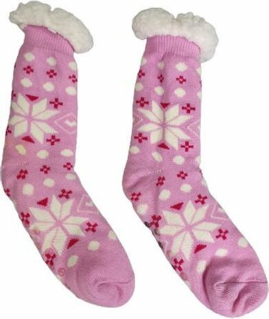 Huissokken hoog model - Roze - Maat 35 / 38