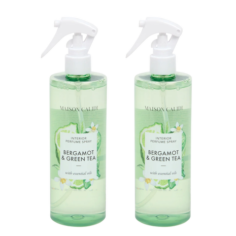 Huisparfum - Bergamot &amp; Green Tea - Set van 2 - 100 ML - Glas - Bruin - Kamerparfum - Vaderdag - Moederdag - Cadeau - Gesch