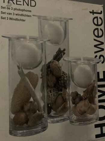 Kerstcadeau - Winter Wonderland - Windlichten - Set van 3