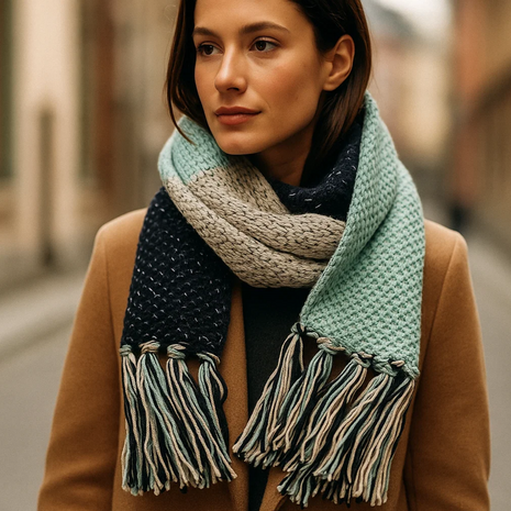 Lange Sjaal SIGRID - Blauw / Multicolor - Dames - Acryl 1