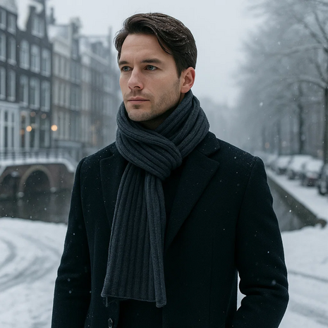 Lange Sjaal DANIËL - Donkergrijs - Heren - Acryl1