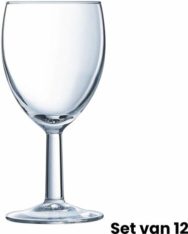 Wijnglazen - Transparant - Glas - 15 cl - Set van 12 - Diner - Cadeau