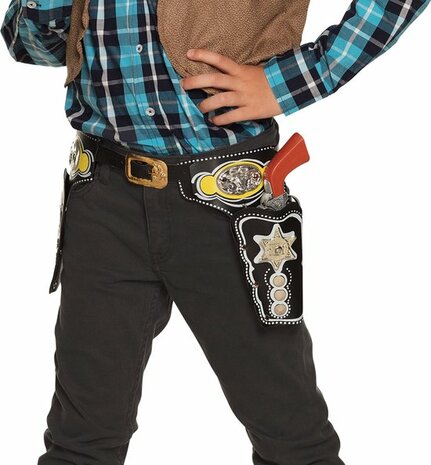 Boland - Holsters kind cowboy Deputy Zwart - Pistool / revolver - Cowboy - Indiaan - Carnaval - Themafeest