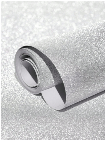 Zelfklevende decoratieve folie - Zilver - Glitter - Papier - 45 cm x 1.5 m - Set van 2