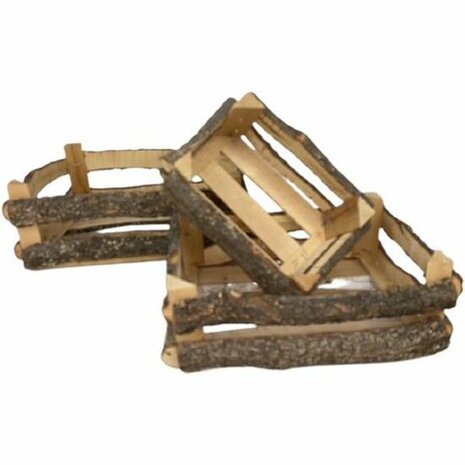 Decoratie Kisten / Manden - Wooden Cabin Stijl - Hout - Set van 3