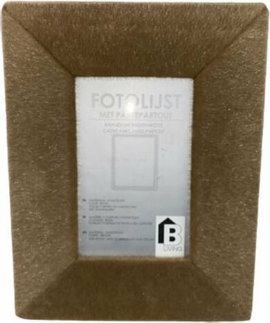 Fotolijst DAVID - Bruin - Kunstbont / Hout - 10 x 15 cm