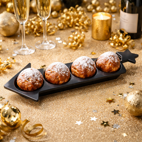 Oliebollen mal - Zwart - Kunststof - 45 x 14 cm 1