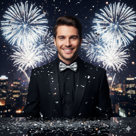 Vlinderdas - Zilver - Kunststof - One Size - Strik - Das - Feest - Party - Oud en NieuwA