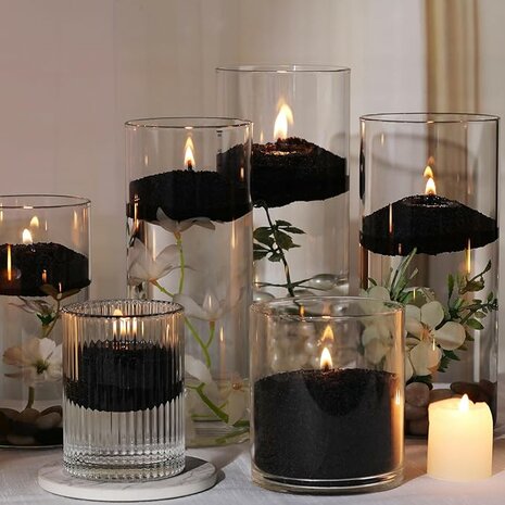 Sand Wax Candle MAISON EMBER &ndash; Zwart - Luxe Zandwas Kaars - DIY Kaarsenzand op Plantaardige Basis - 50+ uur Brandduur - 