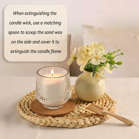 Sand Wax Candle MAISON EMBER &ndash; Wit - Luxe Zandwas Kaars - DIY Kaarsenzand op Plantaardige Basis - 50+ uur Brandduur - In