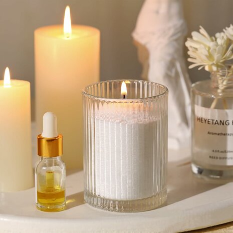 Sand Wax Candle MAISON EMBER &ndash; Wit - Luxe Zandwas Kaars - DIY Kaarsenzand op Plantaardige Basis - 50+ uur Brandduur - In