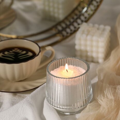 Sand Wax Candle MAISON EMBER &ndash; Wit - Luxe Zandwas Kaars - DIY Kaarsenzand op Plantaardige Basis - 50+ uur Brandduur - In