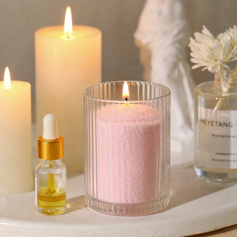 Sand Wax Candle MAISON EMBER &ndash; Roze - Luxe Zandwas Kaars - DIY Kaarsenzand op Plantaardige Basis - 50+ uur Brandduur - I