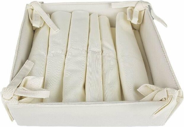 Luxe Broodmand met servetten HARRODS & OAKS - Wit - Katoen / Polyester - 21 x 21 x 7 cm - Serveermand - Serveer mandje voor