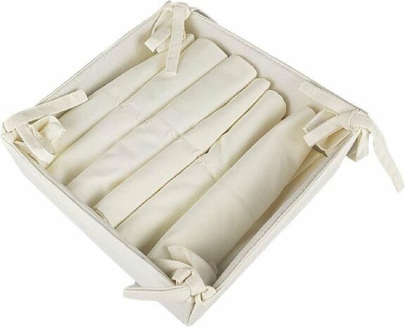 Luxe Broodmand met servetten HARRODS & OAKS - Wit - Katoen / Polyester - 21 x 21 x 7 cm - Serveermand - Serveer mandje voor