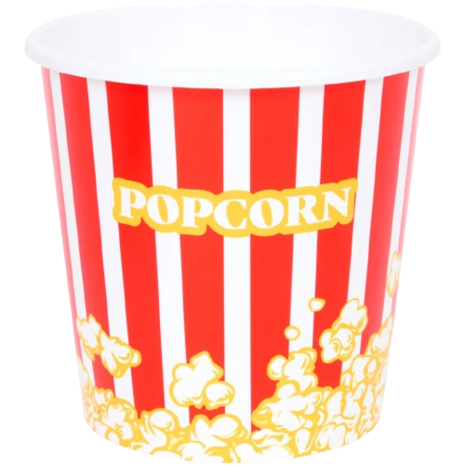 Popcorn bak herbruikbaar MOVIE TIME - Multicolor - Kunststof - 17 x 17 x 14 cm - Assorti - Set van 2 - Popcorn Emmer - Snackemm