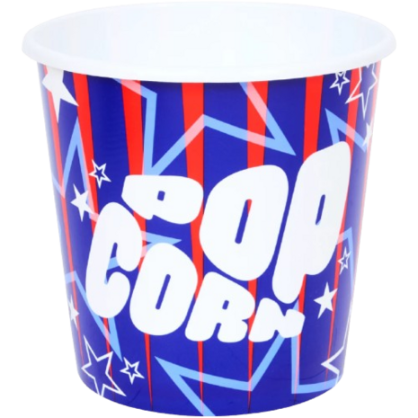 Popcorn bak herbruikbaar MOVIE TIME - Multicolor - Kunststof - 17 x 17 x 14 cm - Assorti - Set van 2 - Popcorn Emmer - Snackemm