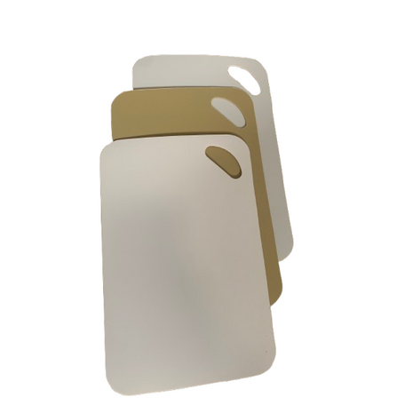 Trendy Snijplankset AXEL - Aarde tinten - Taupe / Greige / Camel - 29 X 19 cm - Set van 3 - Snijplank - Japandi style minimalis