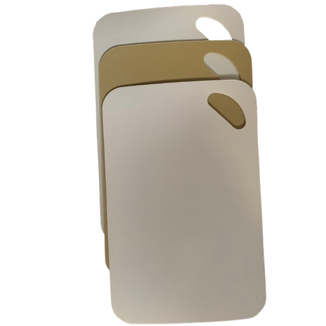 Trendy Snijplankset AXEL - Aarde tinten - Taupe / Greige / Camel - 29 X 19 cm - Set van 3 - Snijplank - Japandi style minimalis