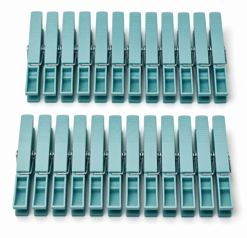 Wasknijpers JACYE - Turquoise - Kunststof - 24 Stuks - Knijper - Wassen - Was - Knijpers