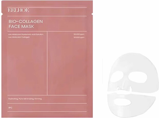 Bio-Collagen Face Mask &ndash; Hydrating Sheet Mask Korean Skincare &ndash; Anti-Aging & Glow &ndash; Face Mask Set - 5 