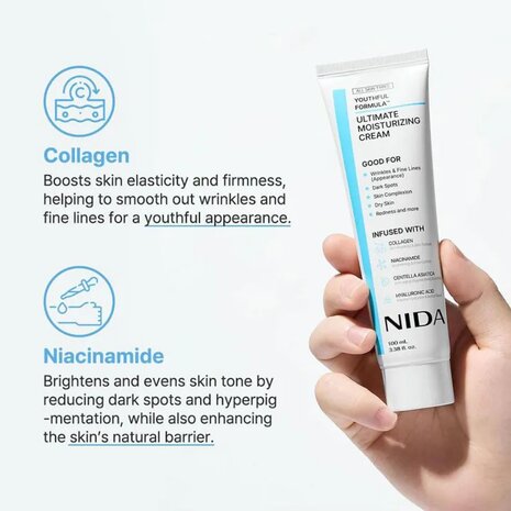 NIDA Korea Hydraterende Ultieme Cr&egrave;me Retinol Revitaliserende Oogcr&egrave;me Anti-Aging Ultimate Moisturizing Cream Hui