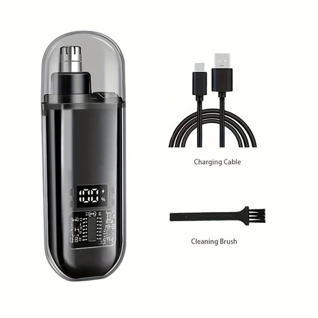 Geschikt voor mannen, USB-oplaadbare neus- en oorhaartrimmer, draagbare elektrische neustondeuse, mini compact , snel opladen5